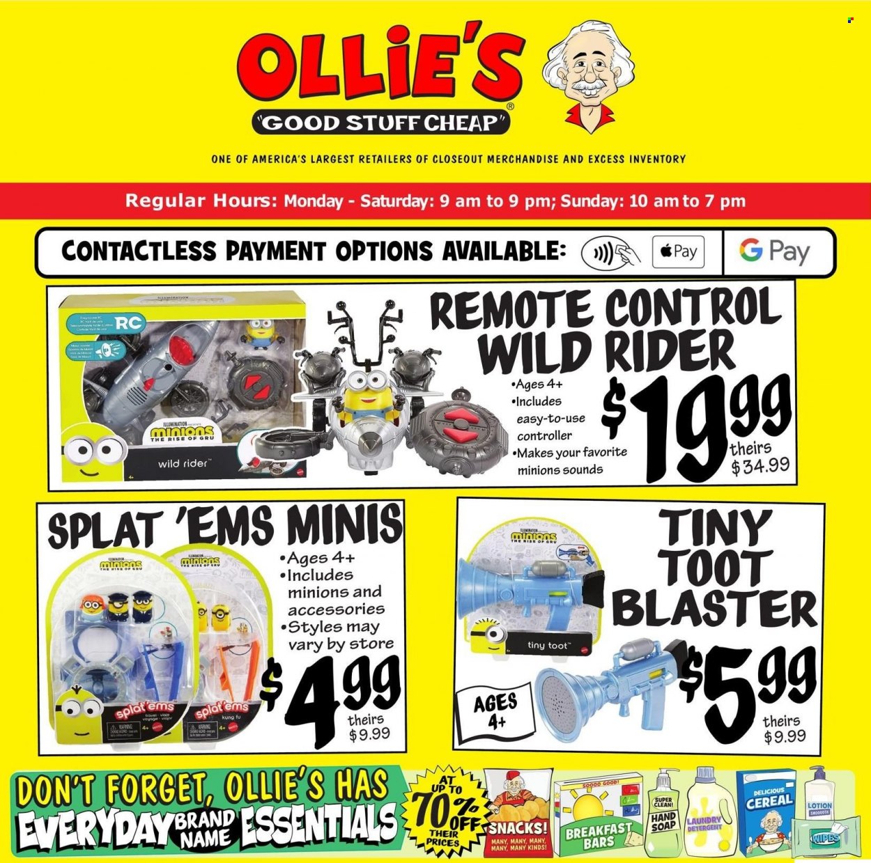 thumbnail - Ollie's Bargain Outlet Flyer - 11/18/2021 - 11/23/2021 - Sales products - hand soap, Minions, soap. Page 1.