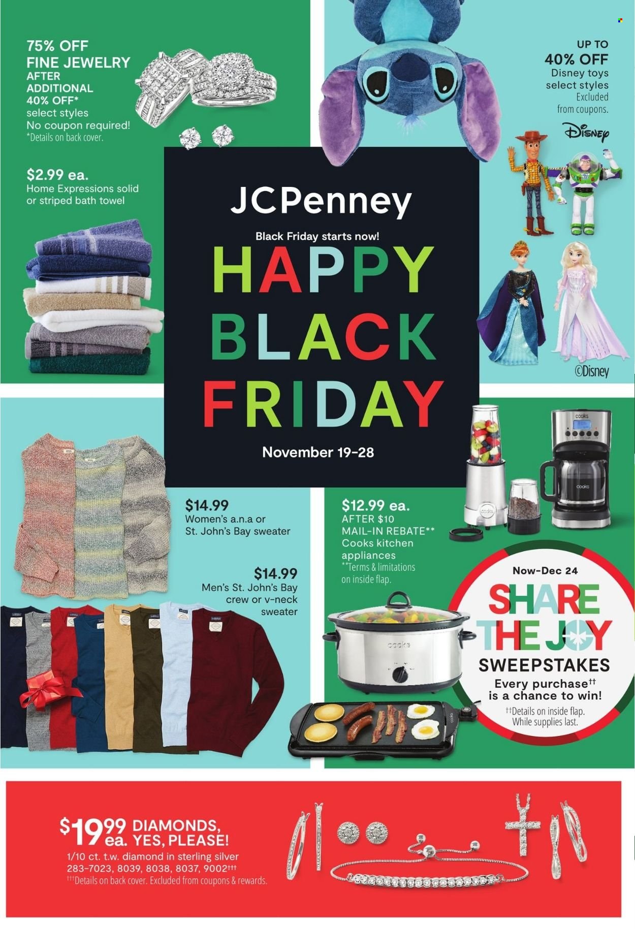 thumbnail - JCPenney Flyer - 11/19/2021 - 11/28/2021 - Sales products - Disney, sweater, jewelry. Page 1.