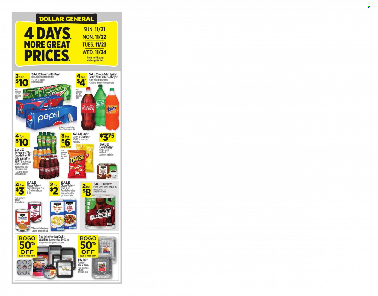 Dollar General ad - 11/21/2021 - 11/24/2021. Page 1