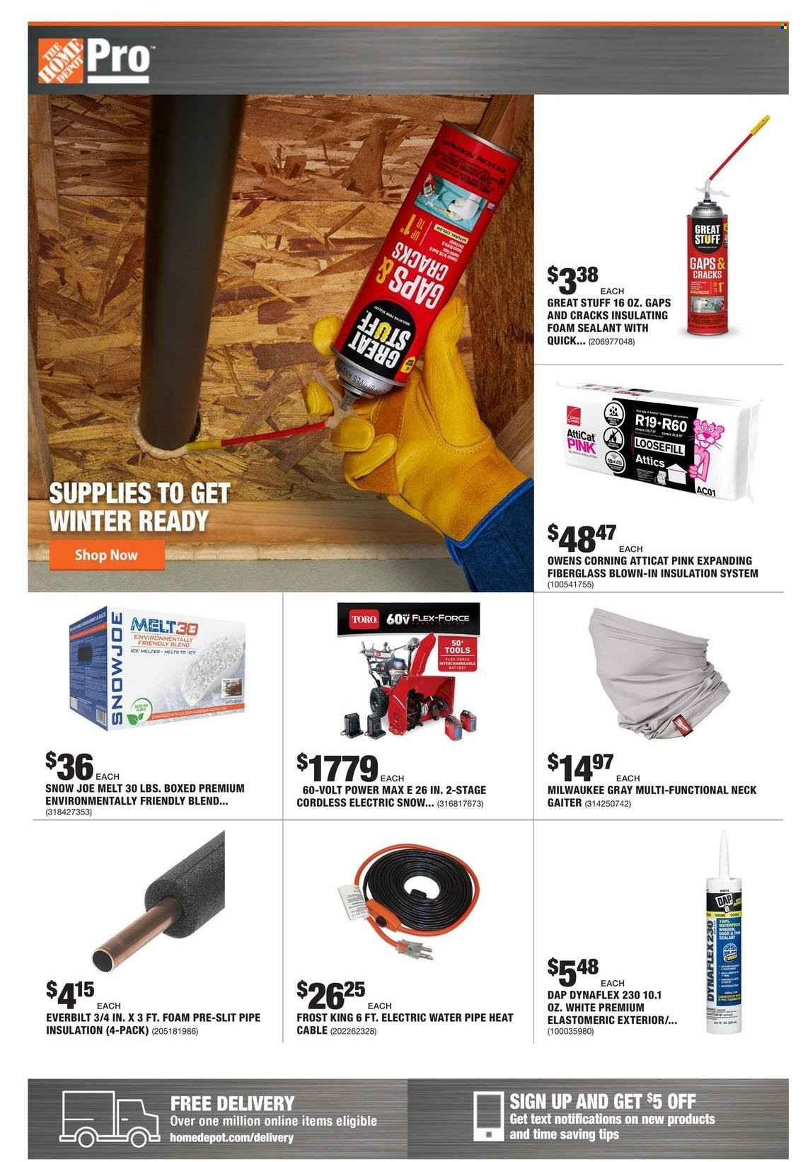 thumbnail - The Home Depot Flyer - 11/29/2021 - 12/06/2021 - Sales products - foam sealant, Milwaukee. Page 1.