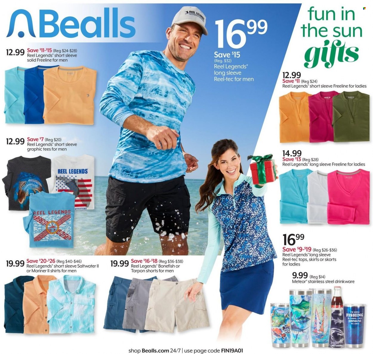 thumbnail - Bealls Florida Flyer - 12/08/2021 - 12/14/2021 - Sales products - Reel Legends, shorts, shirt, t-shirt, tops. Page 1.