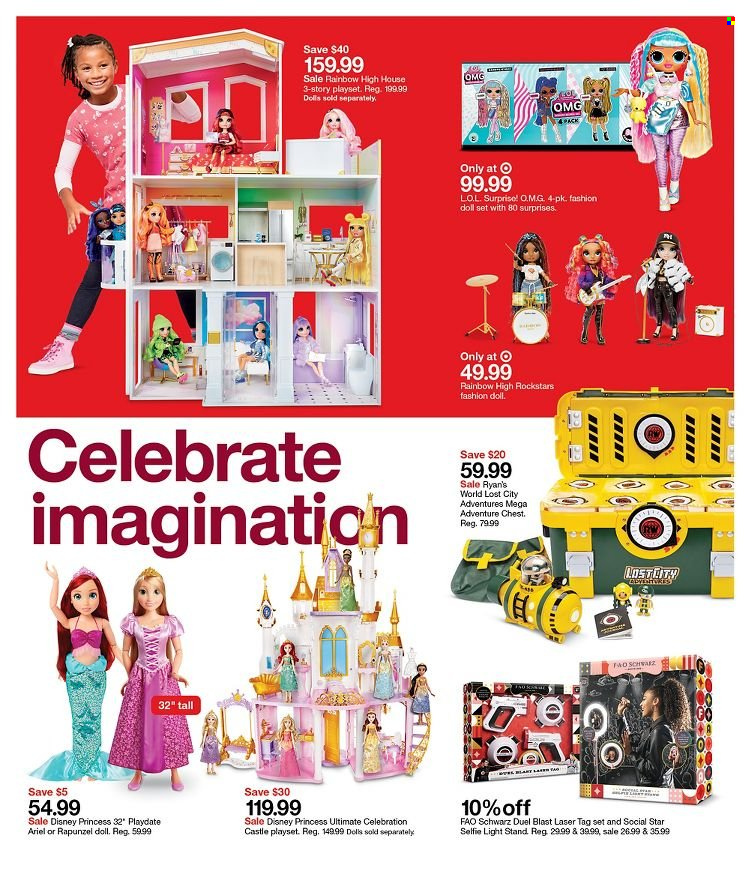 thumbnail - Target Flyer - 12/12/2021 - 12/18/2021 - Sales products - Disney, Celebration, Castle, Ariel, FAO Schwarz, doll, play set, princess. Page 41.