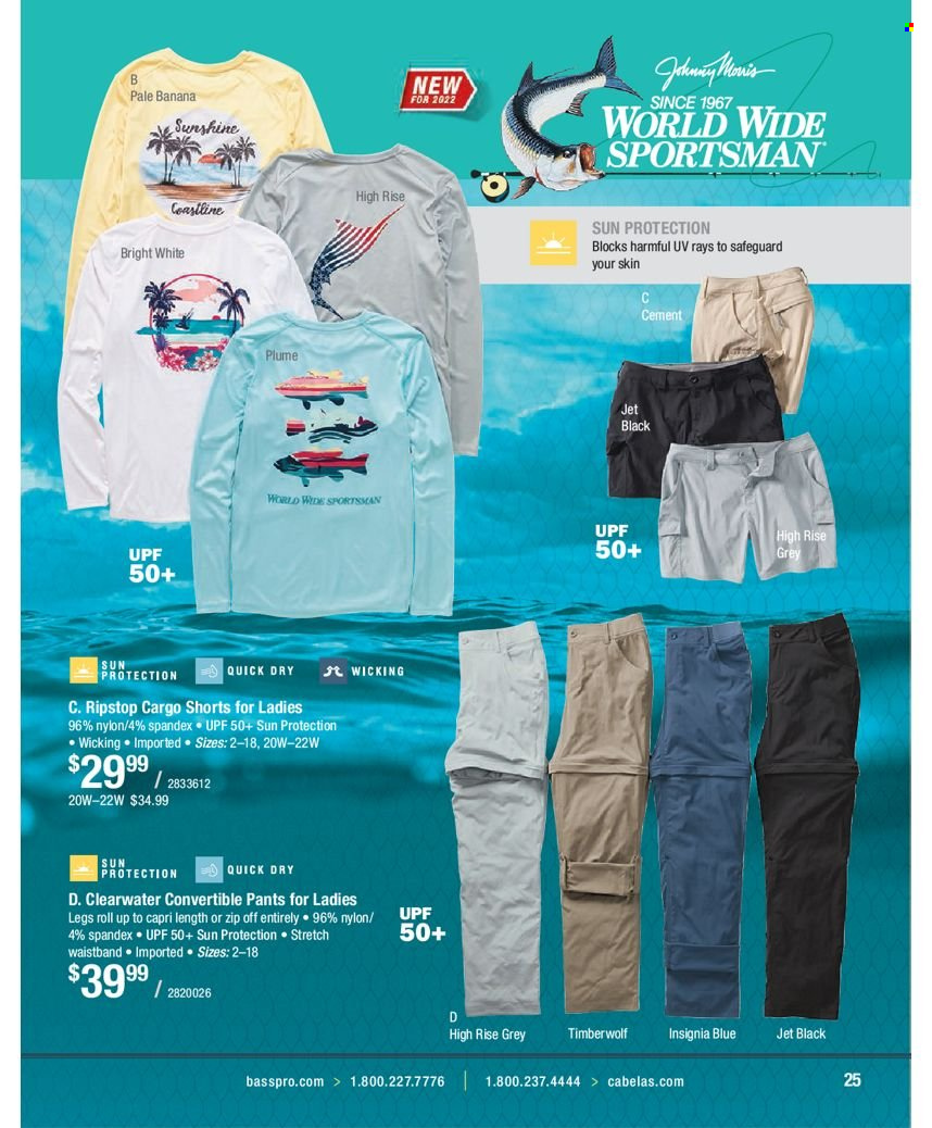 thumbnail - Bass Pro Shops Flyer - Sales products - shorts, pants. Page 25.