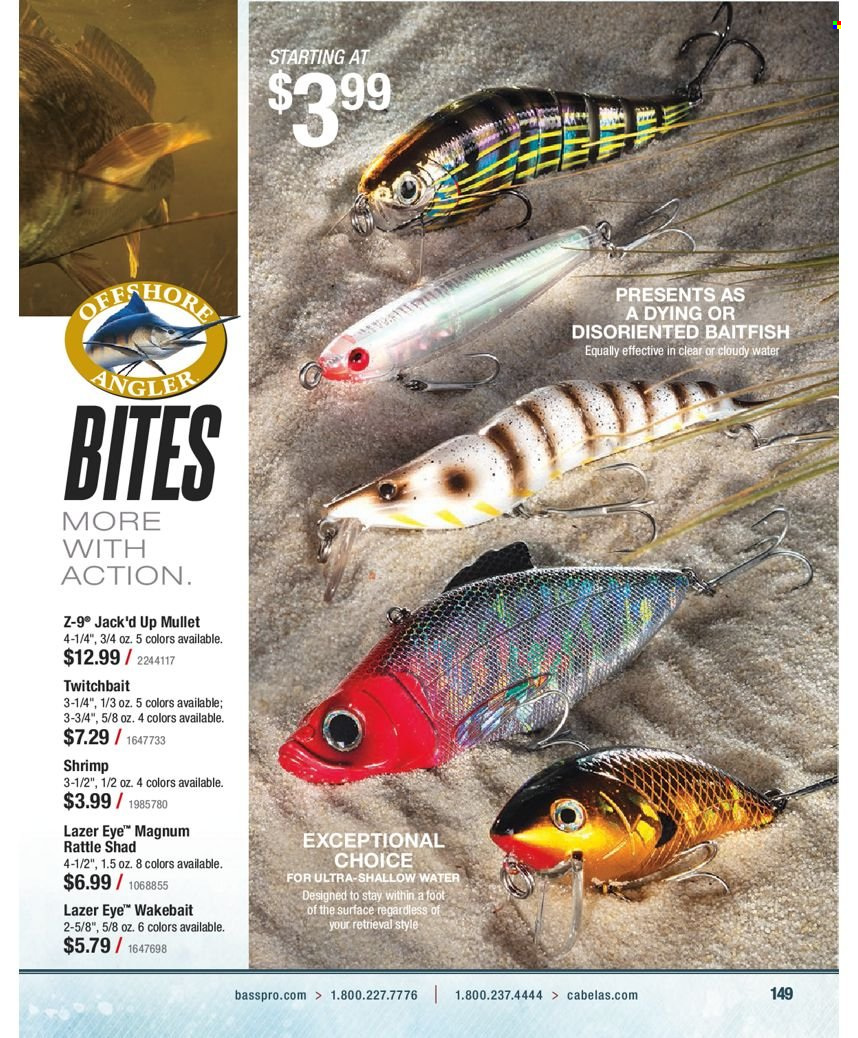 thumbnail - Bass Pro Shops Flyer - Sales products - rattle. Page 149.