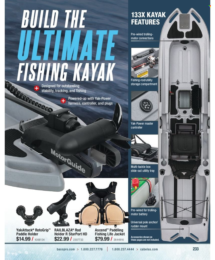 thumbnail - Bass Pro Shops Flyer - Sales products - fishing kayak, life jacket, kayak. Page 233.