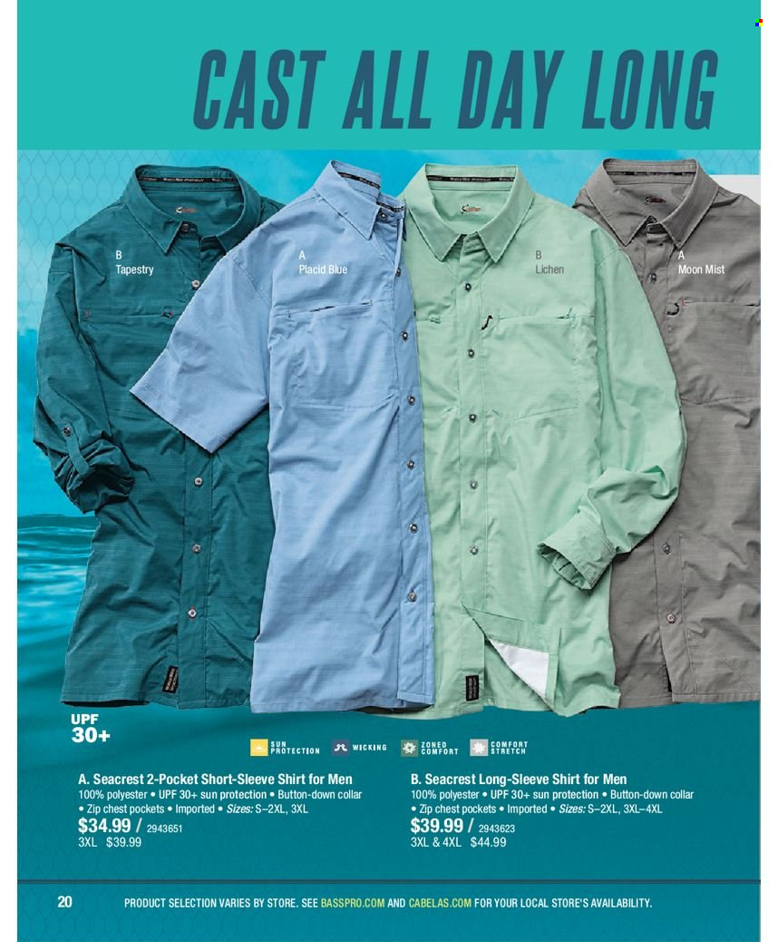 thumbnail - Cabela's Flyer - Sales products - tapestry, long-sleeve shirt, shirt. Page 20.