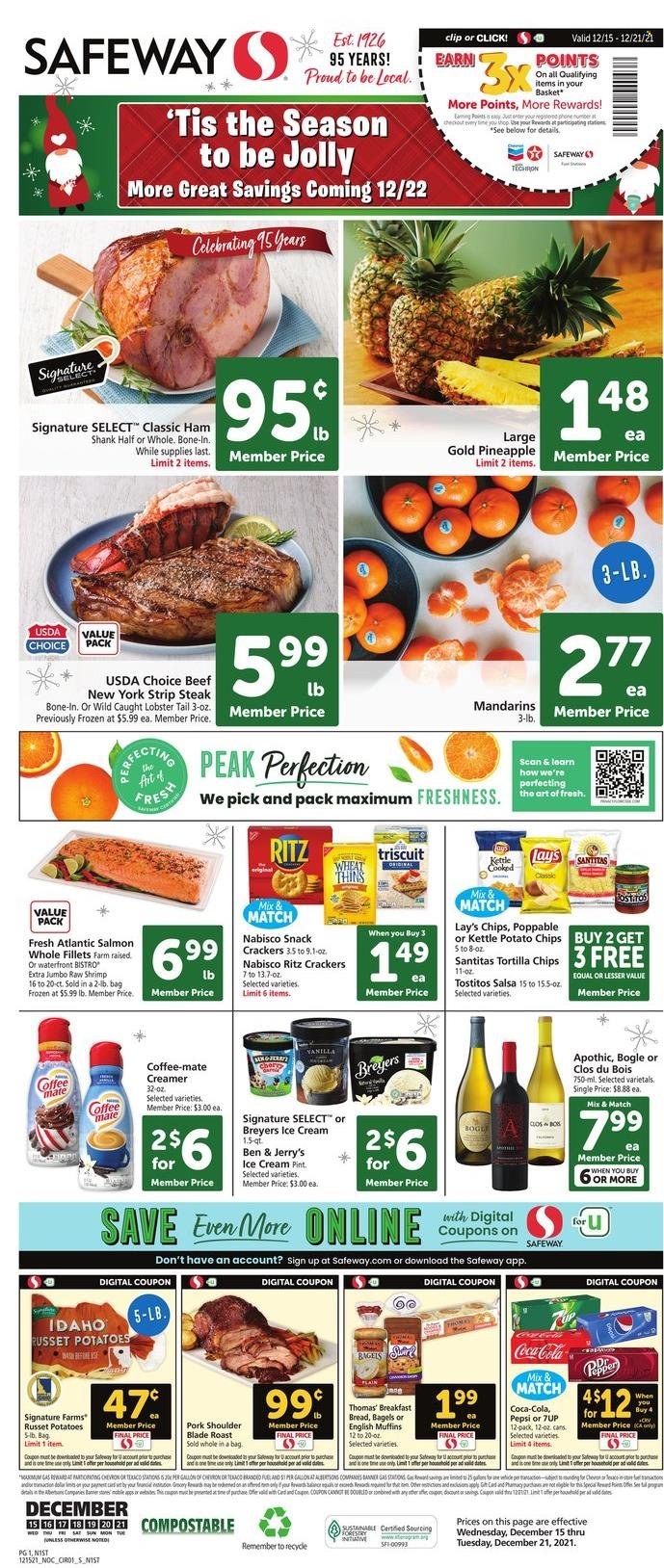 Safeway ad - 12/15/2021 - 12/21/2021. Page 1