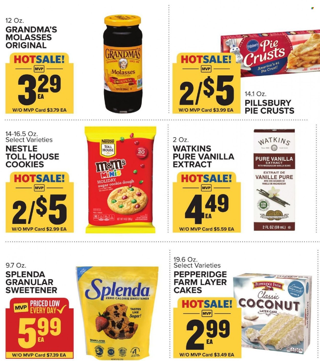 thumbnail - Food Lion Flyer - 12/15/2021 - 12/21/2021 - Sales products - coconut, Pillsbury, cookie dough, cookies, Nestlé, sugar, pie crust, vanilla extract, sweetener, molasses, Coca-Cola. Page 11.