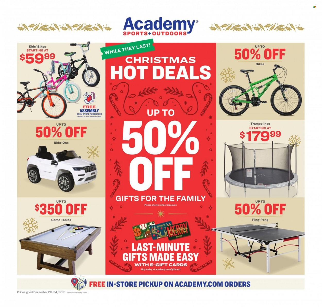 thumbnail - Academy Sports + Outdoors Flyer - 12/20/2021 - 12/24/2021 - Sales products - trampoline. Page 1.