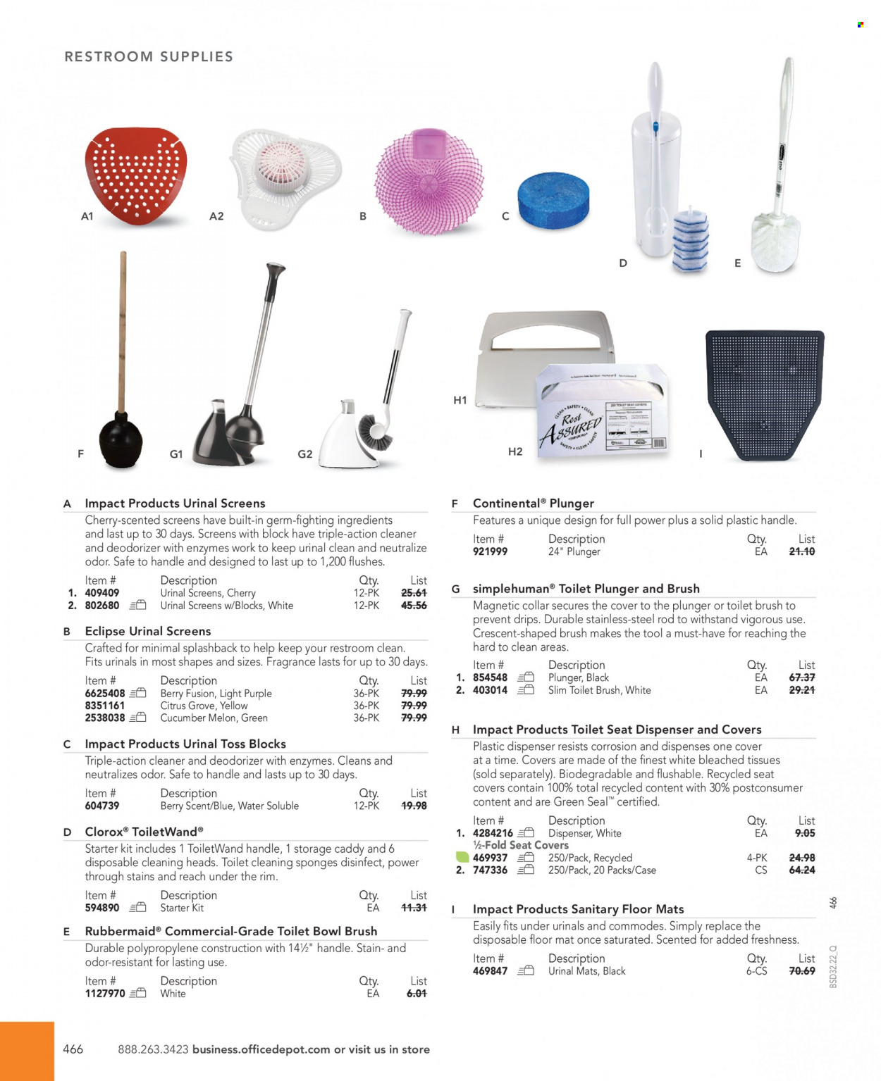 thumbnail - Office DEPOT Flyer - Sales products - cleaner, Clorox. Page 466.