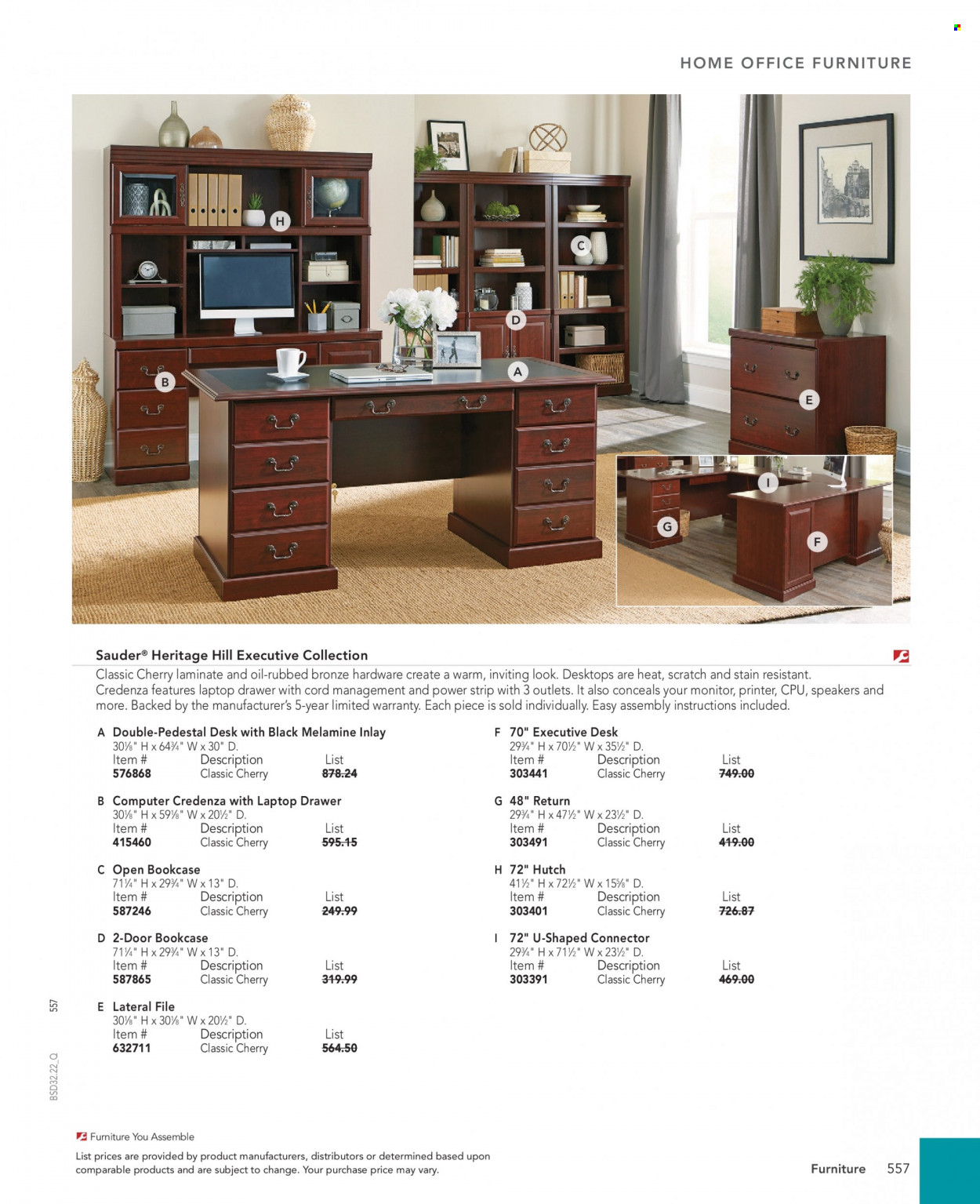 thumbnail - Office DEPOT Flyer - Sales products - computer, speaker, printer, desk. Page 557.