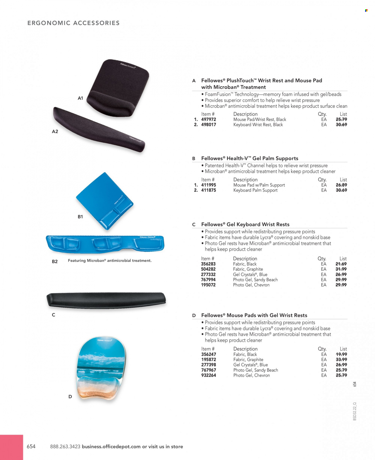 thumbnail - Office DEPOT Flyer - Sales products - cleaner, mouse, keyboard, mouse pad. Page 654.