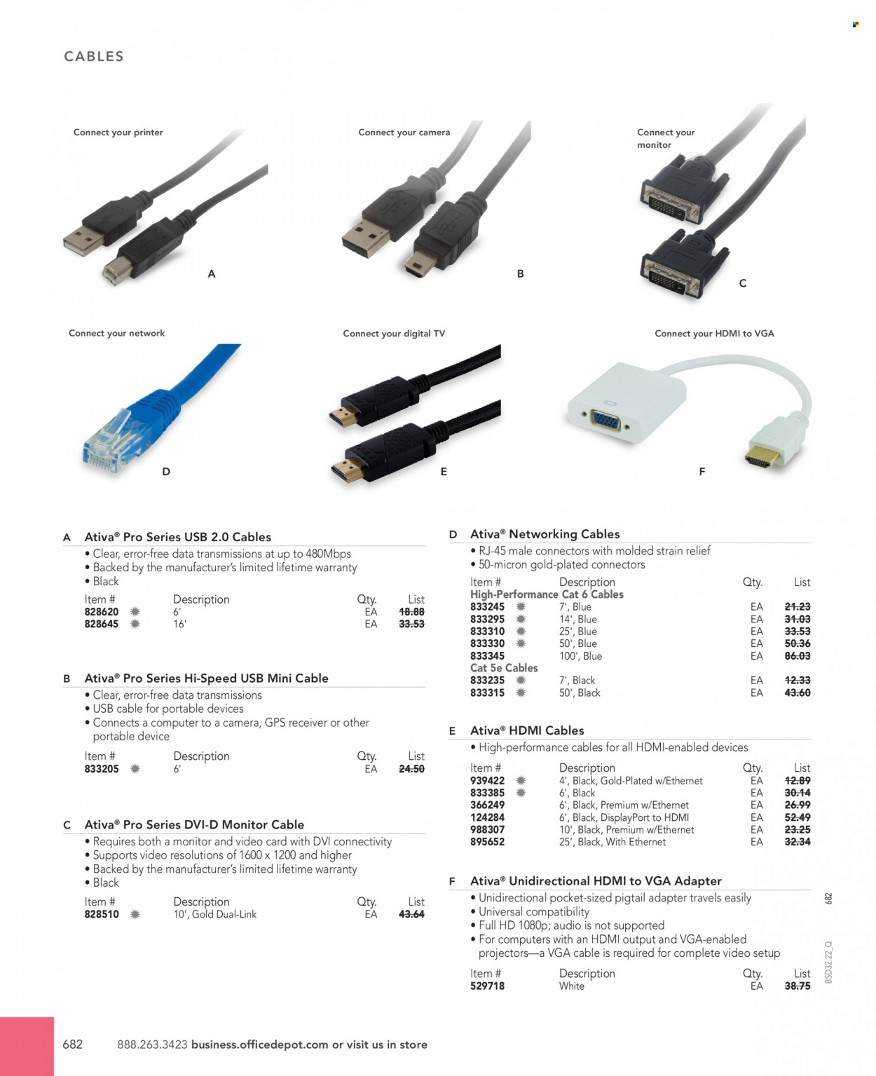 thumbnail - Office DEPOT Flyer - Sales products - computer, receiver, adapter. Page 682.