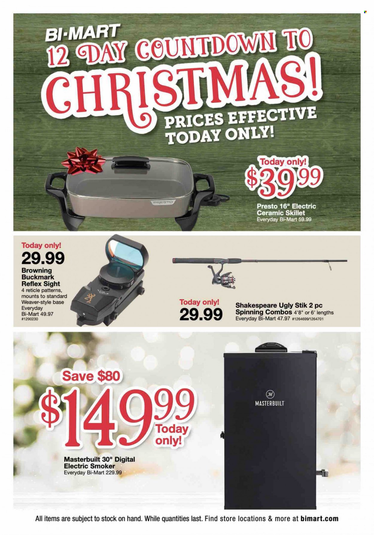 thumbnail - Bi-Mart Flyer - 12/21/2021 - 12/21/2021 - Sales products - digital electric smoker, Masterbuilt, smoker. Page 1.