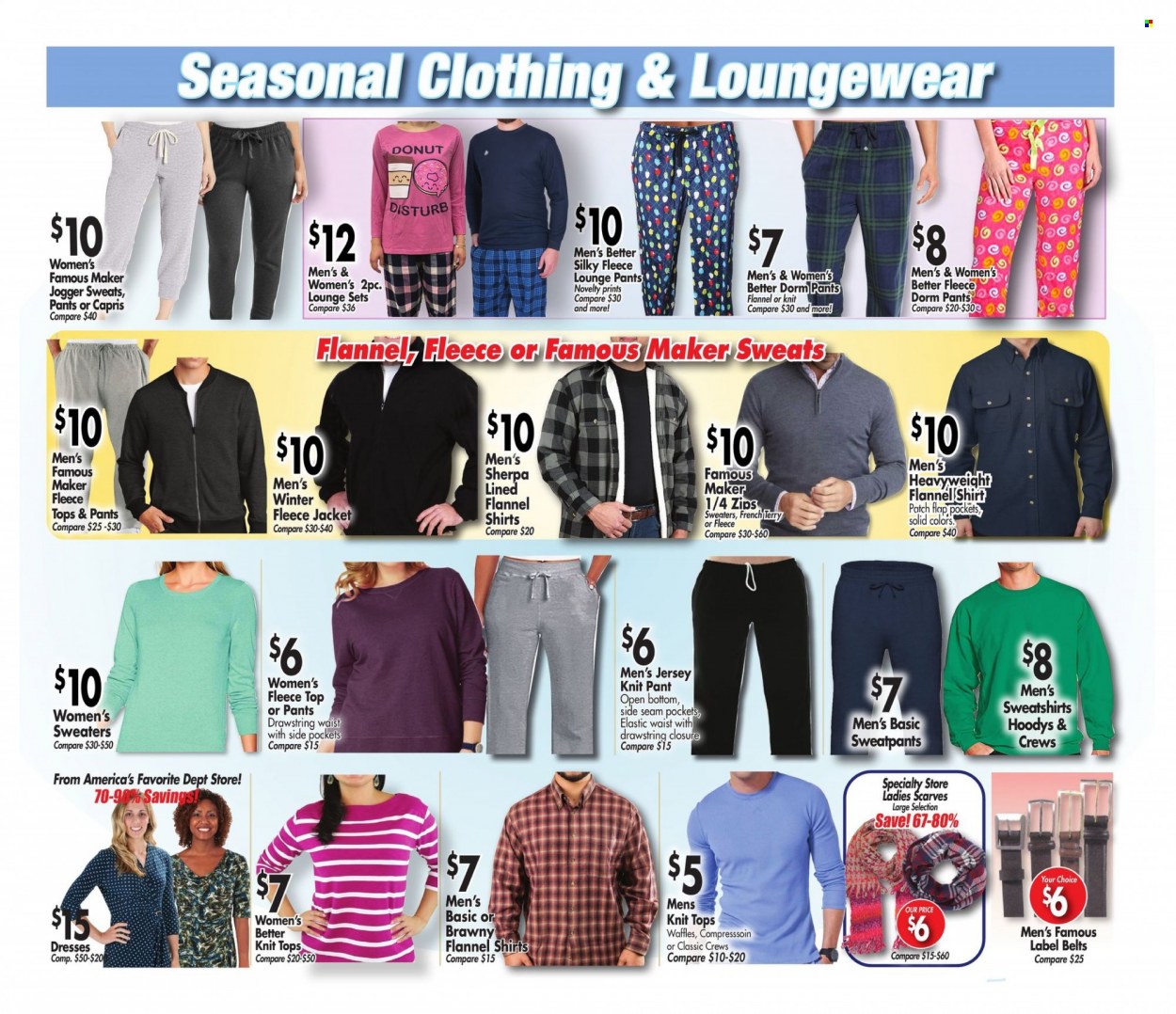 thumbnail - Ocean State Job Lot Flyer - 12/23/2021 - 12/29/2021 - Sales products - donut, waffles, jacket, loungewear, pants, dress, flannel shirt, shirt, tops, sherpa, sweatshirt, jersey, sweatpants, scarf. Page 3.