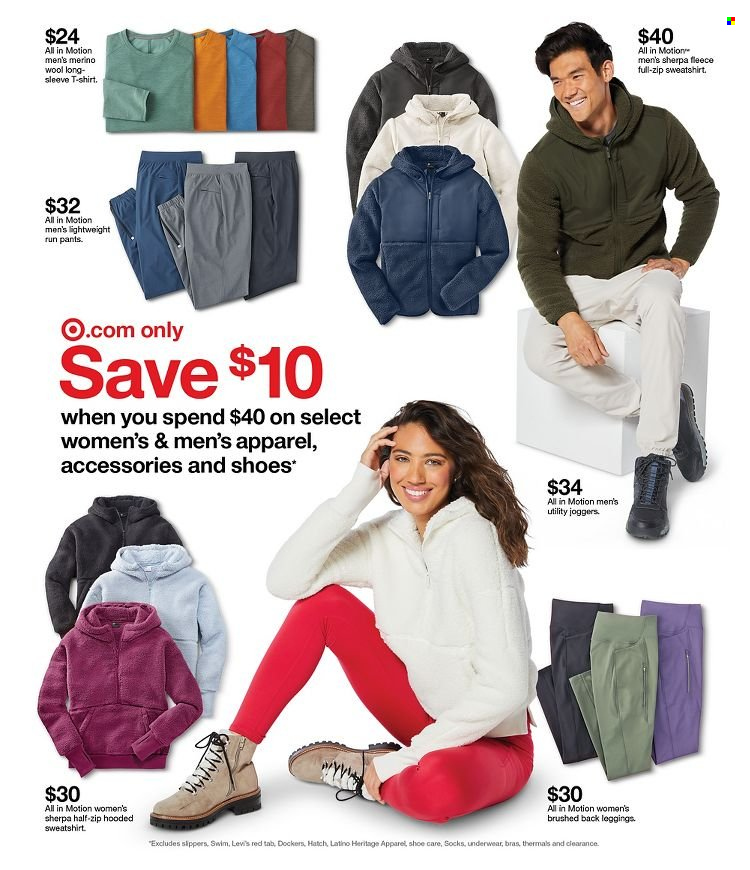 thumbnail - Target Flyer - 12/26/2021 - 01/01/2022 - Sales products - shoes, pants, t-shirt, sherpa, sweatshirt, joggers, leggings, socks, bra, underwear. Page 7.