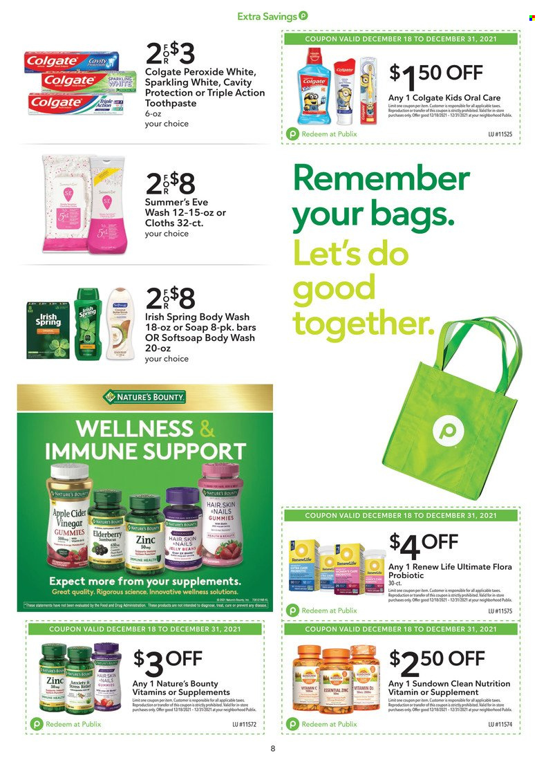 Publix ad - 12/18/2021 - 12/31/2021. Page 8