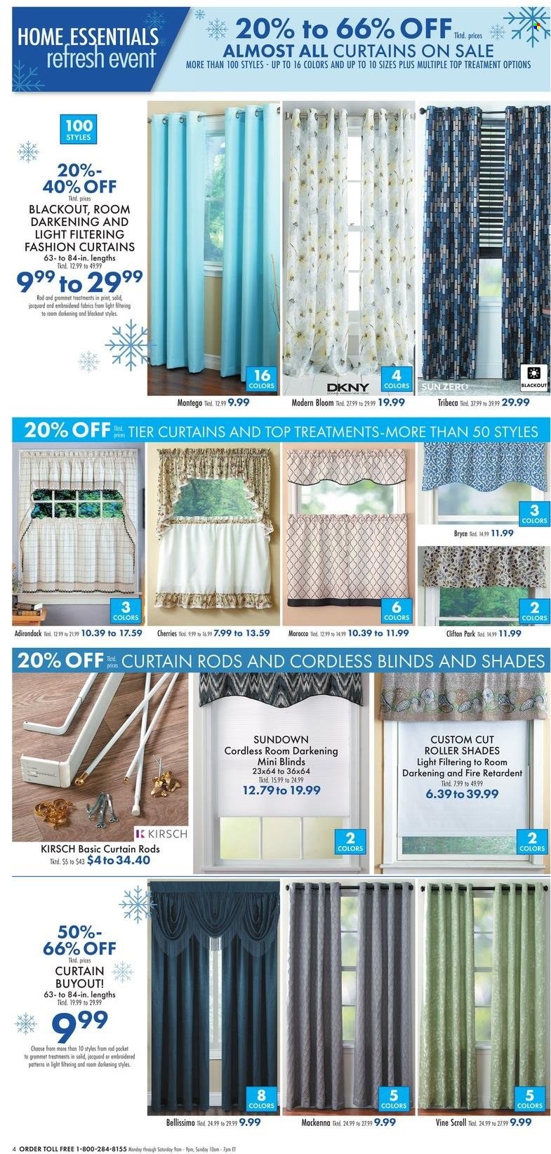 thumbnail - Boscov's Flyer - 12/26/2021 - 12/29/2021 - Sales products - DKNY, curtain, roller, shades, curtain rod. Page 4.