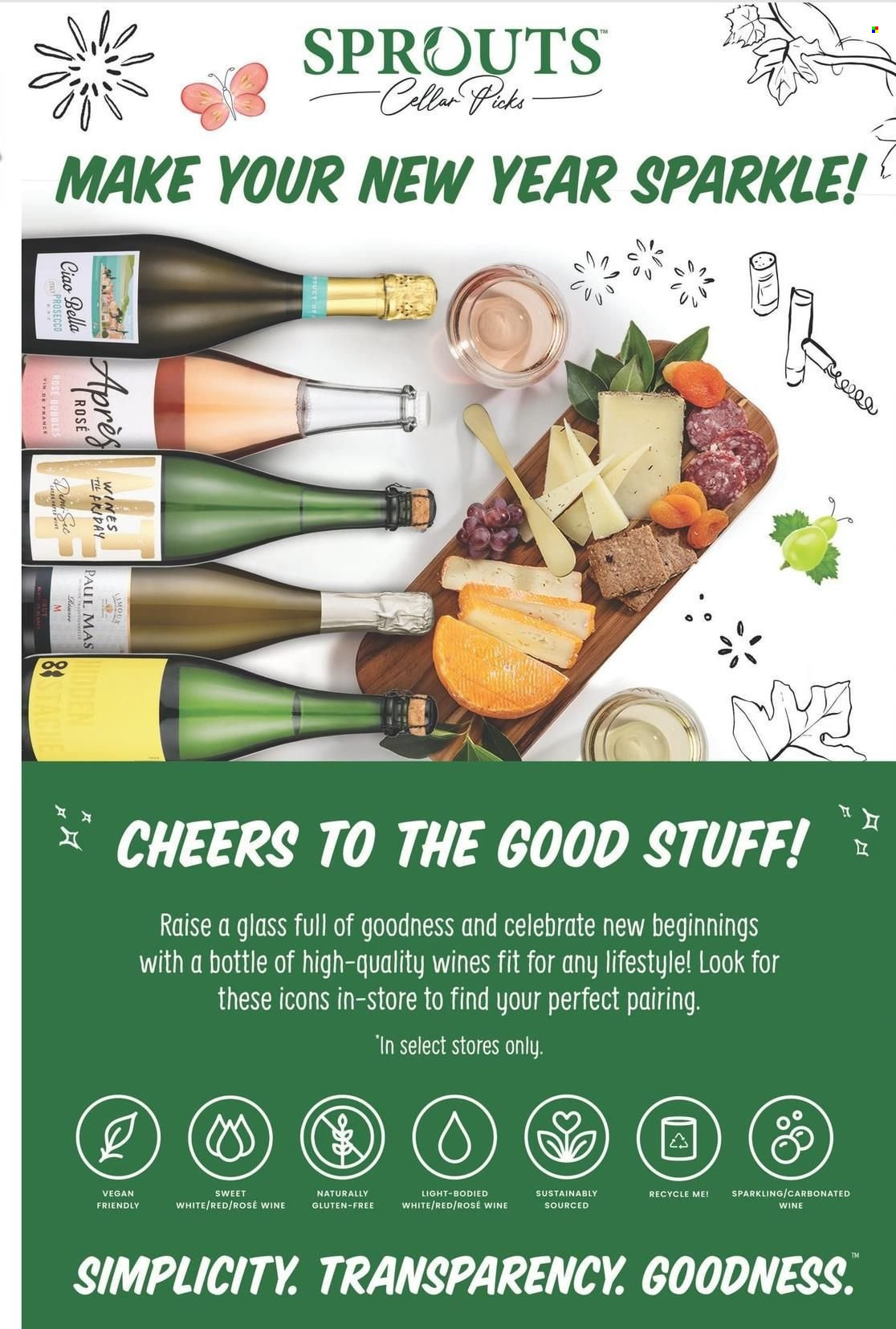thumbnail - Sprouts Flyer - 12/29/2021 - 01/05/2022 - Sales products - Bella, prosecco, wine, rosé wine. Page 7.