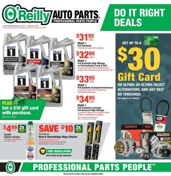 O'Reilly Auto Parts Flyer - 12/29/2021 - 01/25/2022.