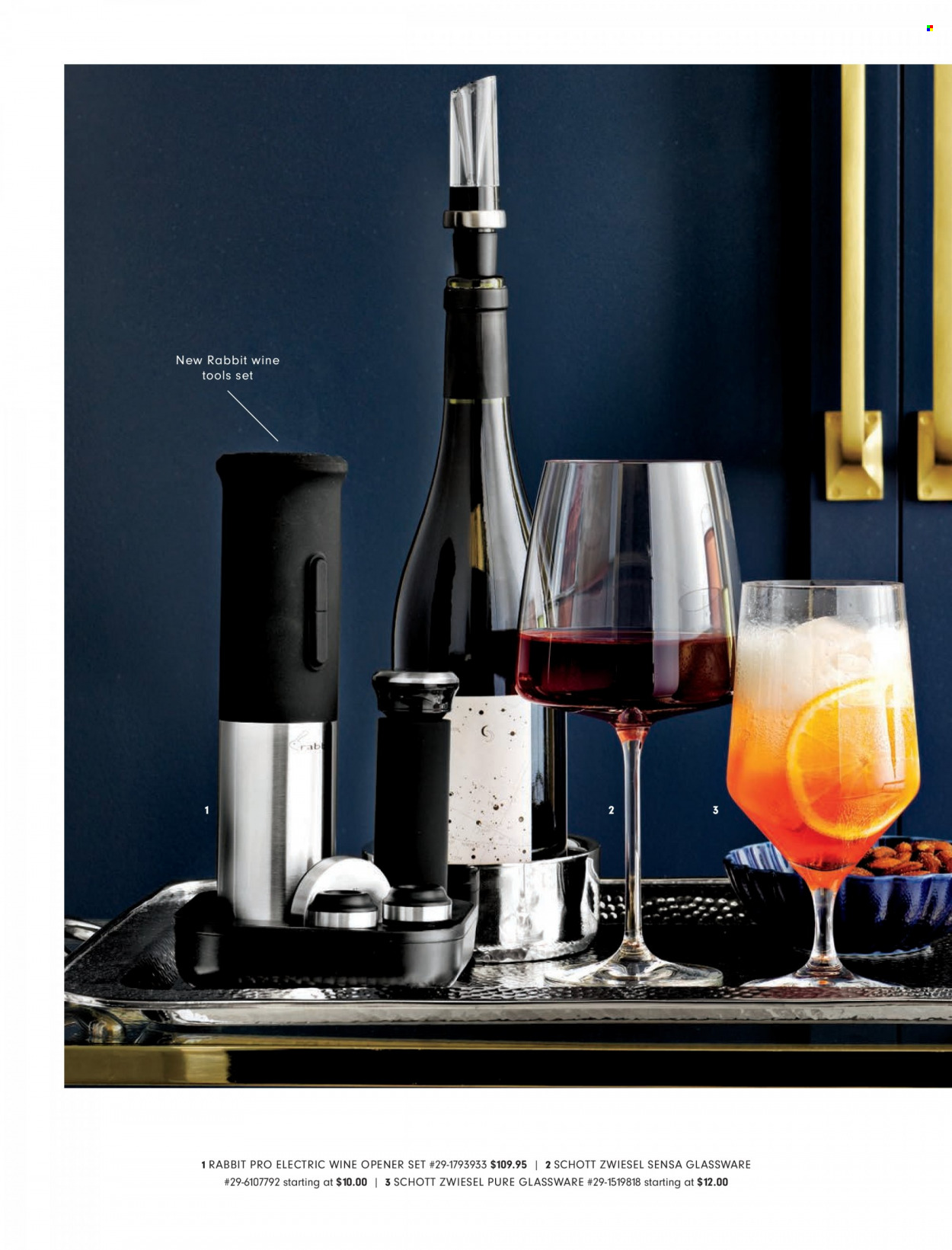 thumbnail - Williams-Sonoma Flyer - 12/29/2021 - 03/25/2022 - Sales products - rabbit, glassware set, electric wine opener. Page 38.