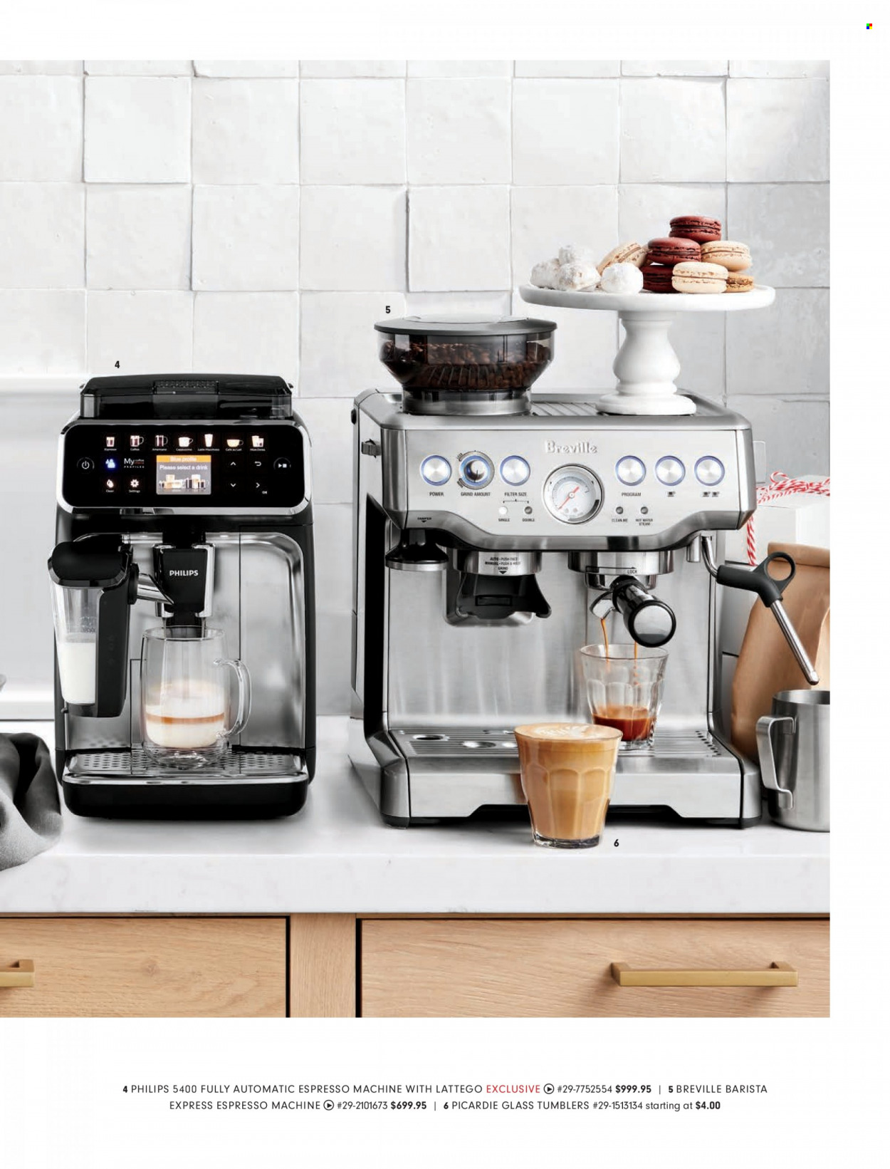 thumbnail - Williams-Sonoma Flyer - 12/29/2021 - 03/25/2022 - Sales products - tumbler, Philips, coffee machine, espresso maker. Page 57.