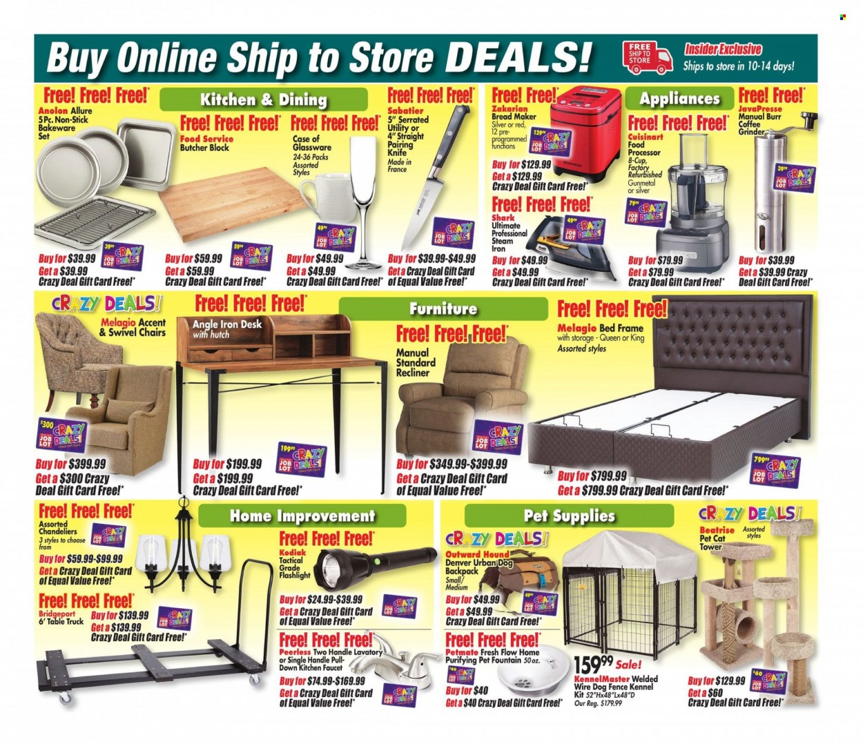thumbnail - Ocean State Job Lot Flyer - 12/30/2021 - 01/05/2022 - Sales products - knife, glassware set, cup, bakeware, Cuisinart, travel dog kennel, food processor, bread maker, iron, steam iron, grinder, backpack, flashlight, chair, faucet, table. Page 6.