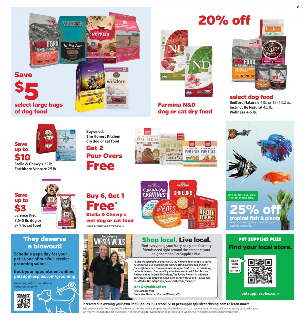 thumbnail - Pet Supplies Plus Flyer - 12/30/2021 - 01/26/2022 - Sales products - animal food, cat food, dog food, Redford Naturals, Science Diet, Stella & Chewy's, Earthborn, The Honest Kitchen. Page 4.