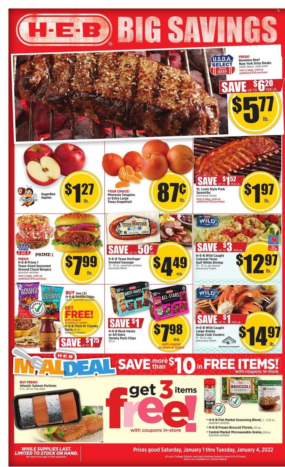 H-E-B ad - 01/01/2022 - 01/04/2022. Page 1