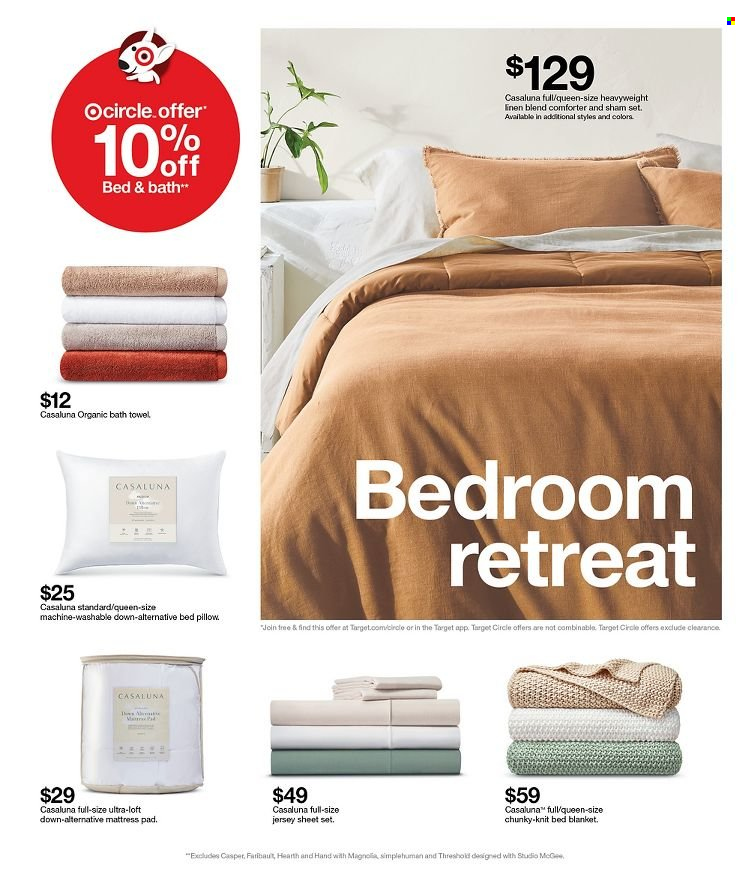 thumbnail - Target Flyer - 01/02/2022 - 01/08/2022 - Sales products - Target, blanket, comforter, pillow, mattress protector, bath towel, towel, jersey. Page 22.
