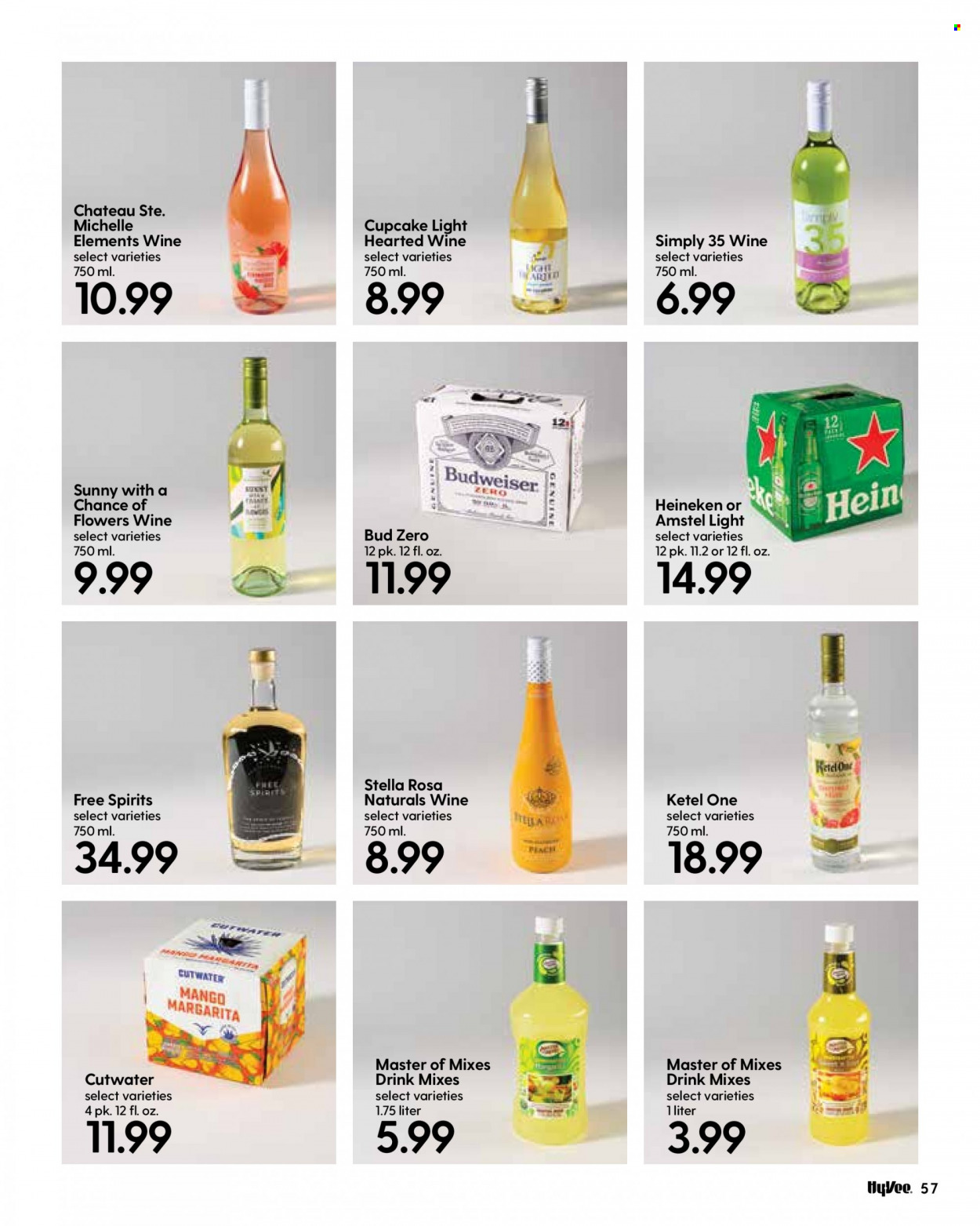 thumbnail - Hy-Vee Flyer - 01/01/2022 - 01/31/2022 - Sales products - cupcake, mango, wine, beer, Heineken, Budweiser. Page 59.