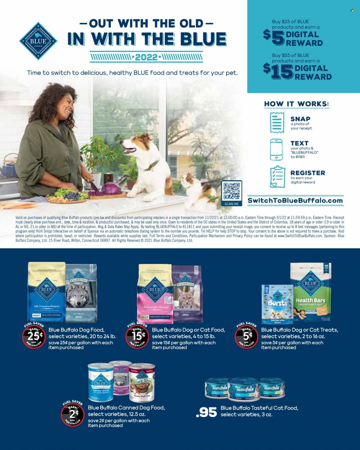 thumbnail - Hy-Vee Flyer - 01/01/2022 - 01/31/2022 - Sales products - Columbia, switch, animal food, Blue Buffalo, cat food, dog food, wet dog food. Page 73.