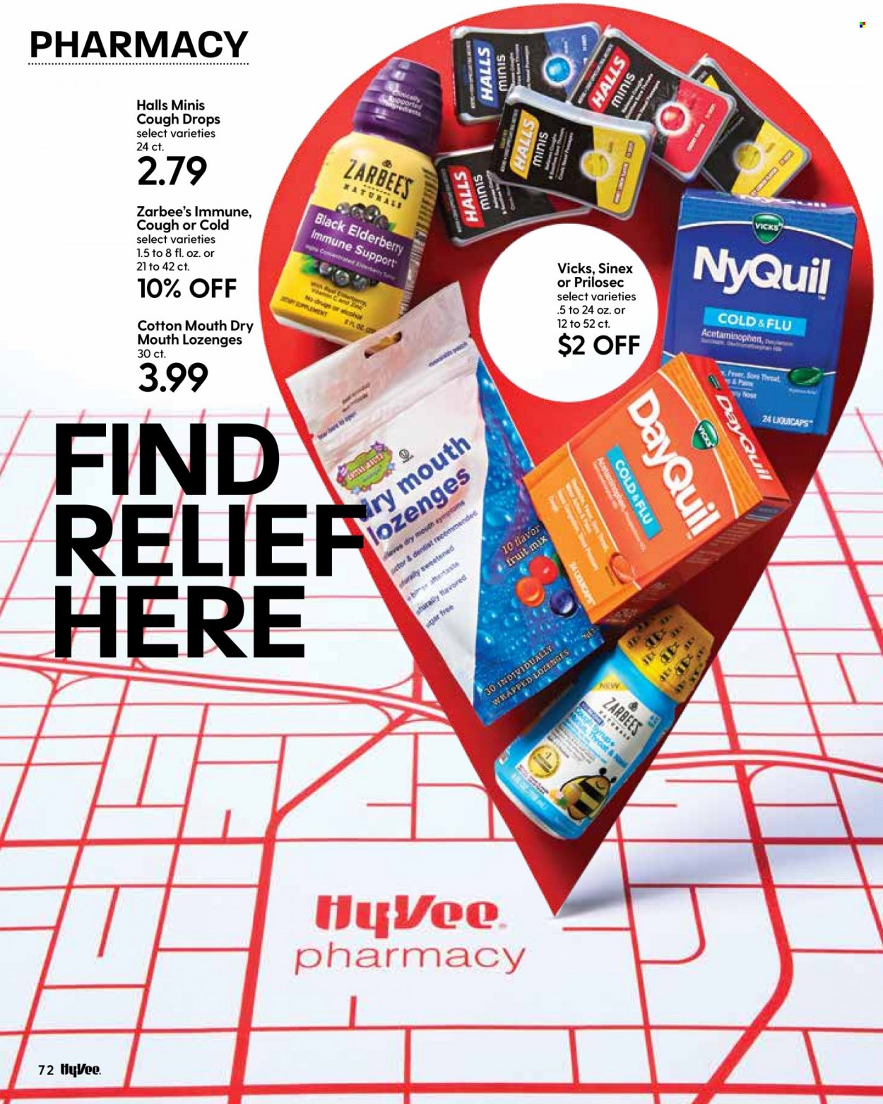 thumbnail - Hy-Vee Flyer - 01/01/2022 - 01/31/2022 - Sales products - Halls, Vicks, DayQuil, Cold & Flu, NyQuil, cough drops, Sinex. Page 74.