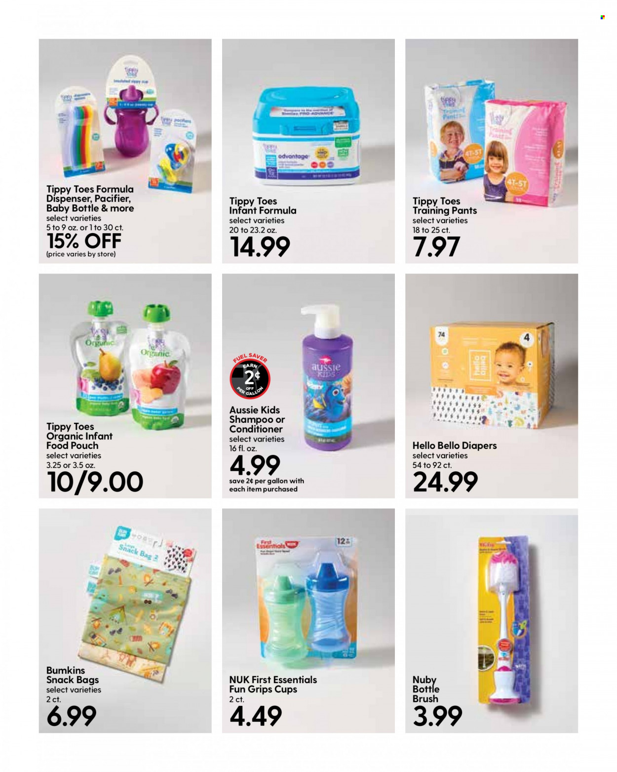 thumbnail - Hy-Vee Flyer - 01/01/2022 - 01/31/2022 - Sales products - pants, nappies, Nuk, baby pants, shampoo, Aussie, conditioner, bag, brush, dispenser, cup. Page 77.