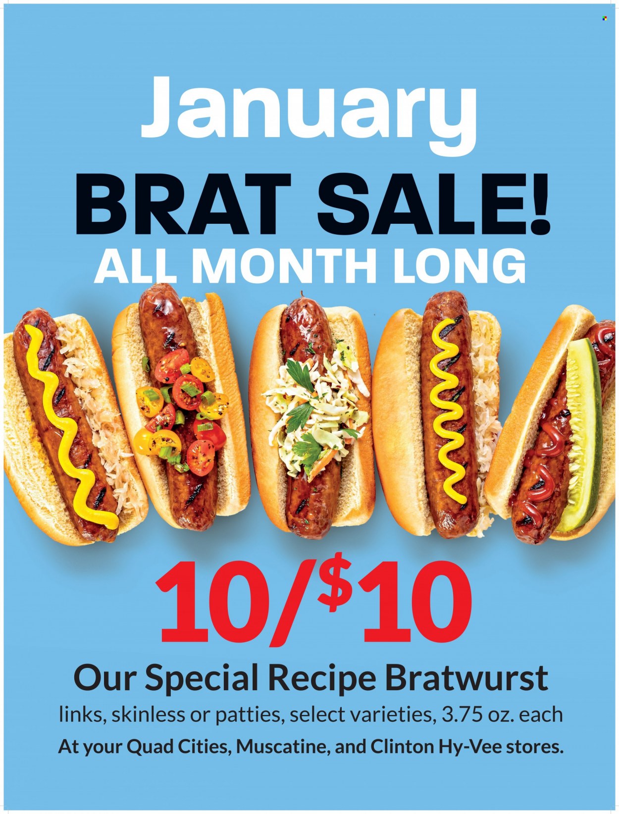 thumbnail - Hy-Vee Flyer - 01/01/2022 - 01/31/2022 - Sales products - bratwurst. Page 1.