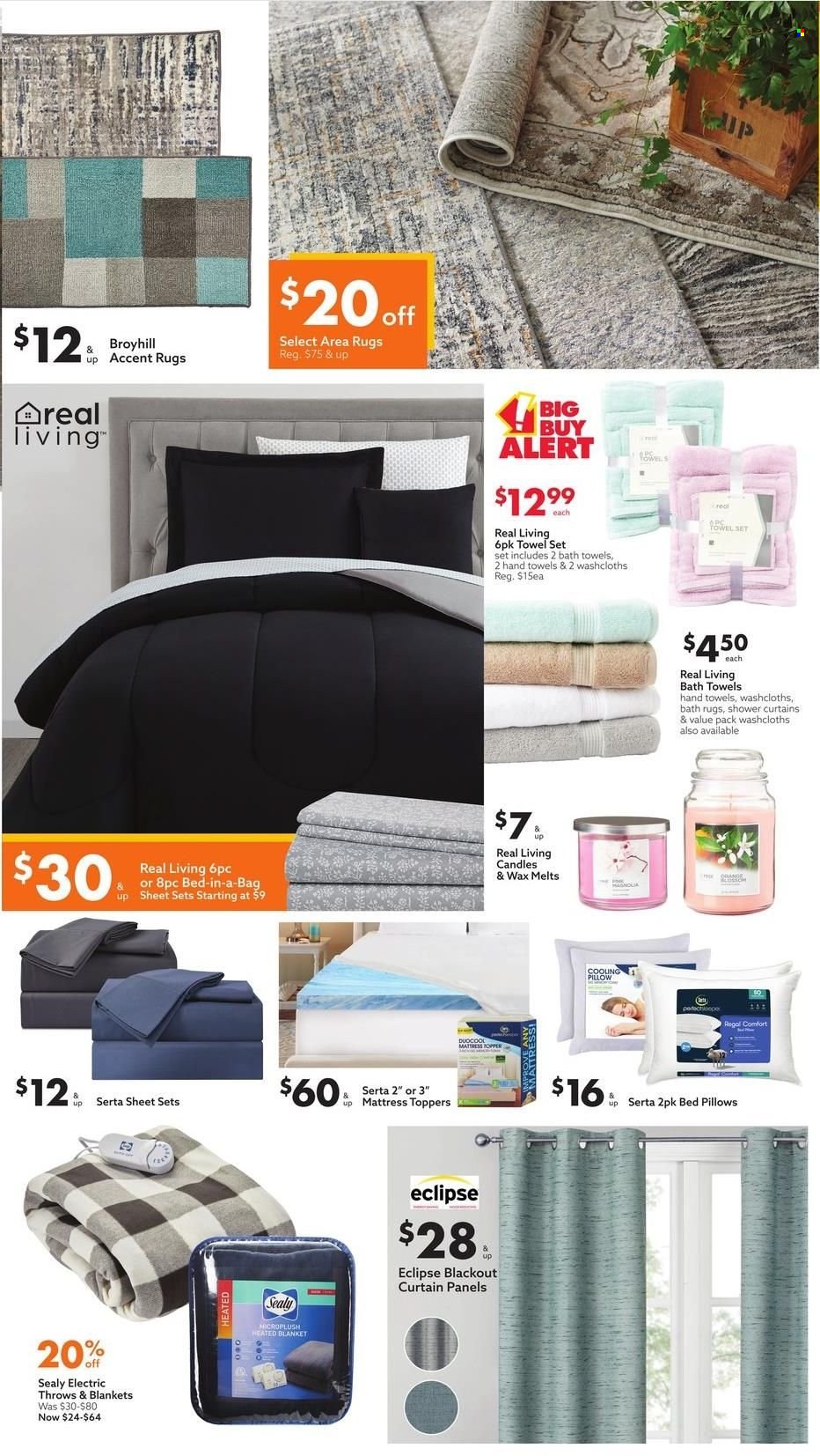 thumbnail - Big Lots Flyer - 01/02/2022 - 01/16/2022 - Sales products - mattress, candle, blanket, pillow, blackout curtain, curtain, bath mat, bath towel, towel, hand towel, rug, area rug. Page 6.