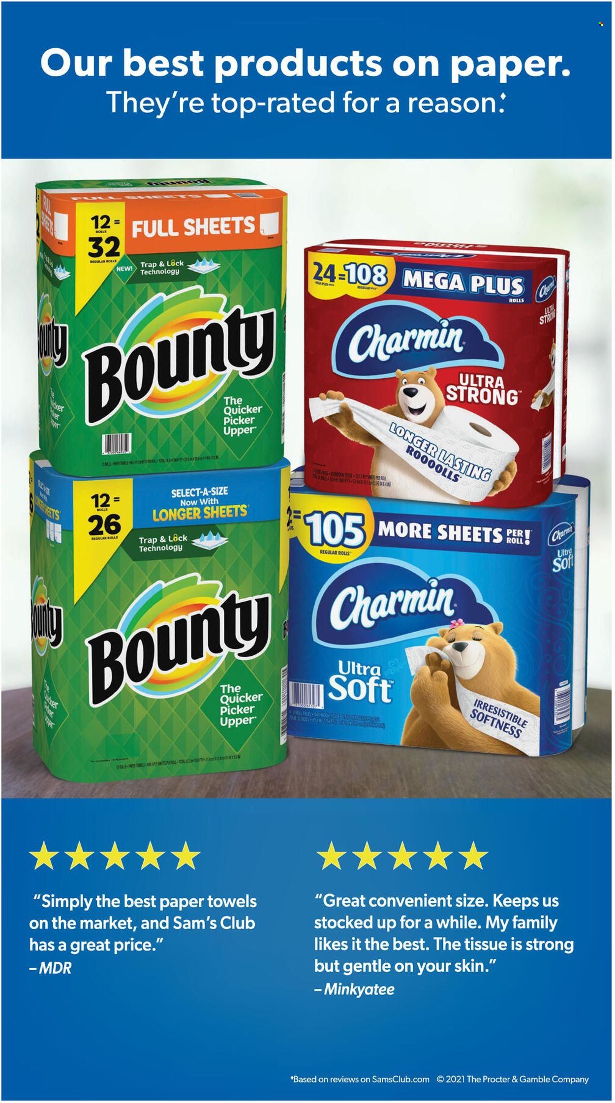 thumbnail - Sam's Club Flyer - 01/05/2022 - 01/31/2022 - Sales products - Bounty, tissues, kitchen towels, paper towels, Charmin. Page 14.