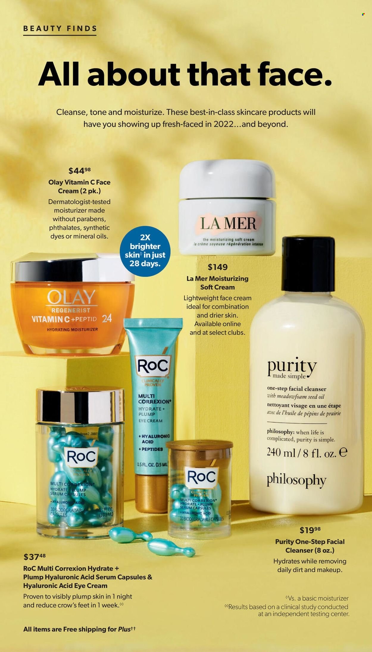thumbnail - Sam's Club Flyer - 01/05/2022 - 01/31/2022 - Sales products - oil, Purity, cleanser, moisturizer, serum, Olay, face cream, eye cream, plant seeds, vitamin c. Page 42.