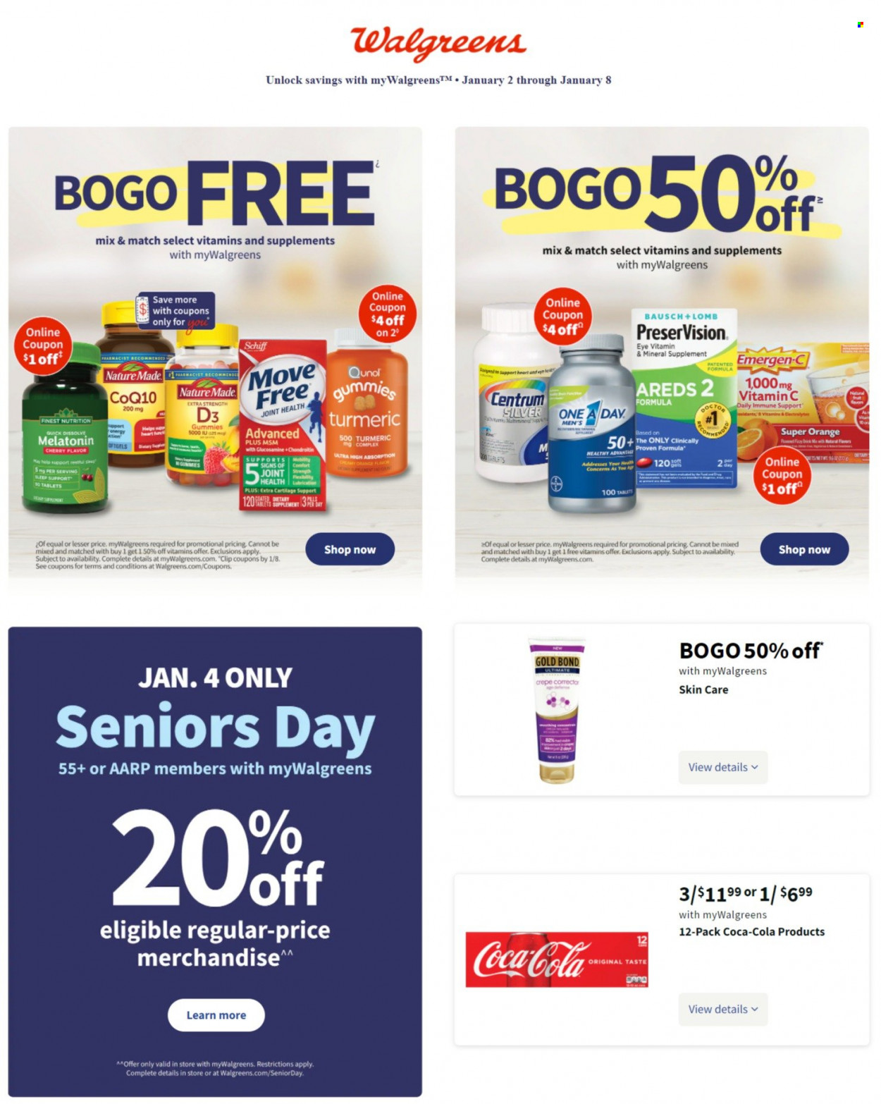 Walgreens ad - 01/02/2022 - 01/08/2022. Page 1