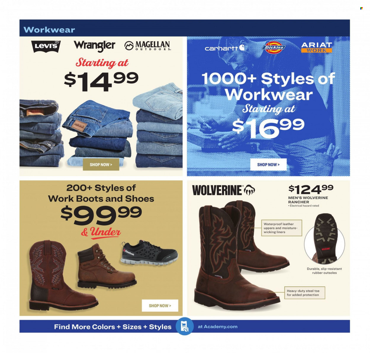 thumbnail - Academy Sports + Outdoors Flyer - 01/03/2022 - 01/16/2022 - Sales products - boots, Reebok, shoes. Page 7.