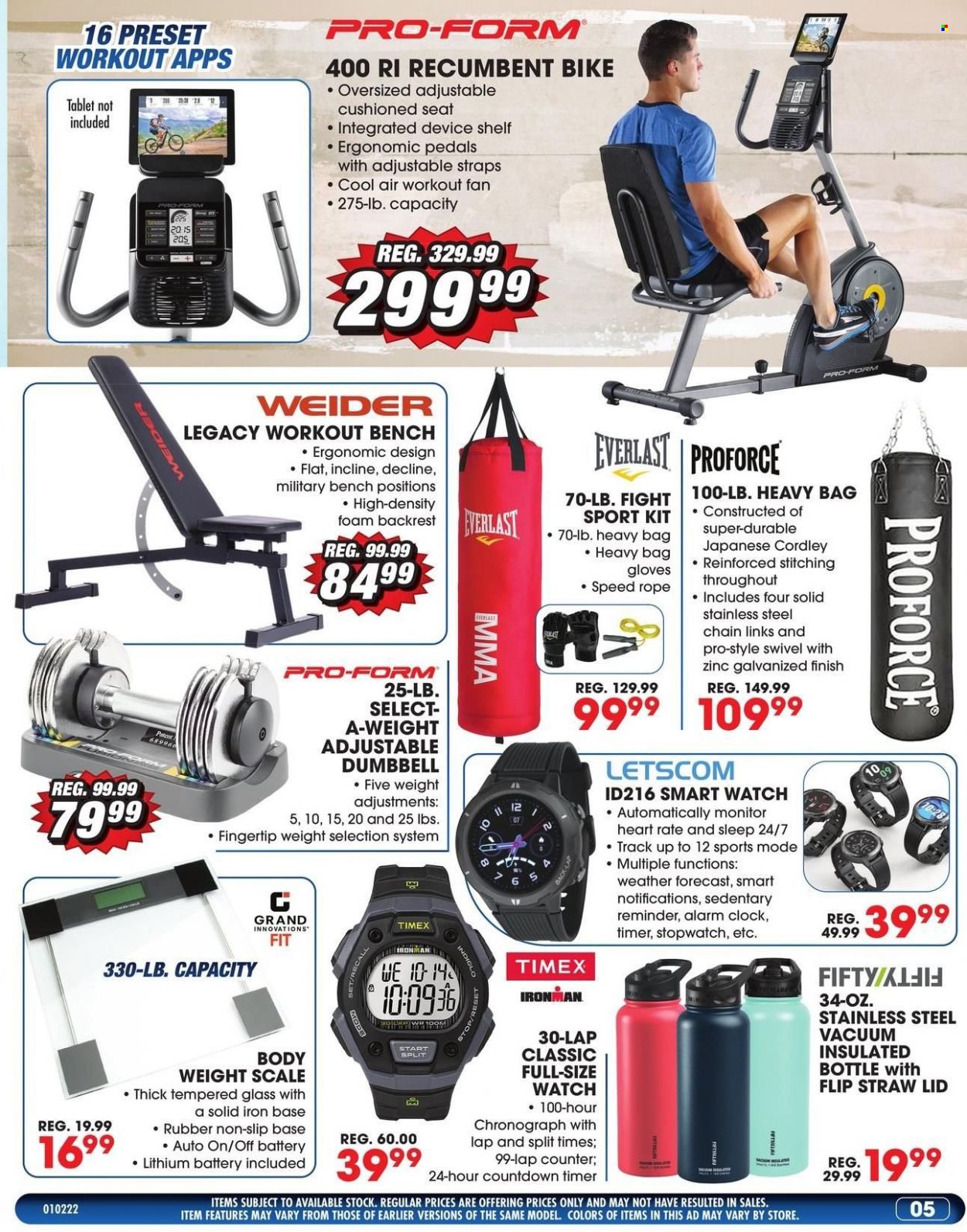 thumbnail - Big 5 Flyer - 01/02/2022 - 01/08/2022 - Sales products - lid, scale, straw, Everlast, chronograph, heavy bag, dumbbell, boxing bag gloves. Page 6.