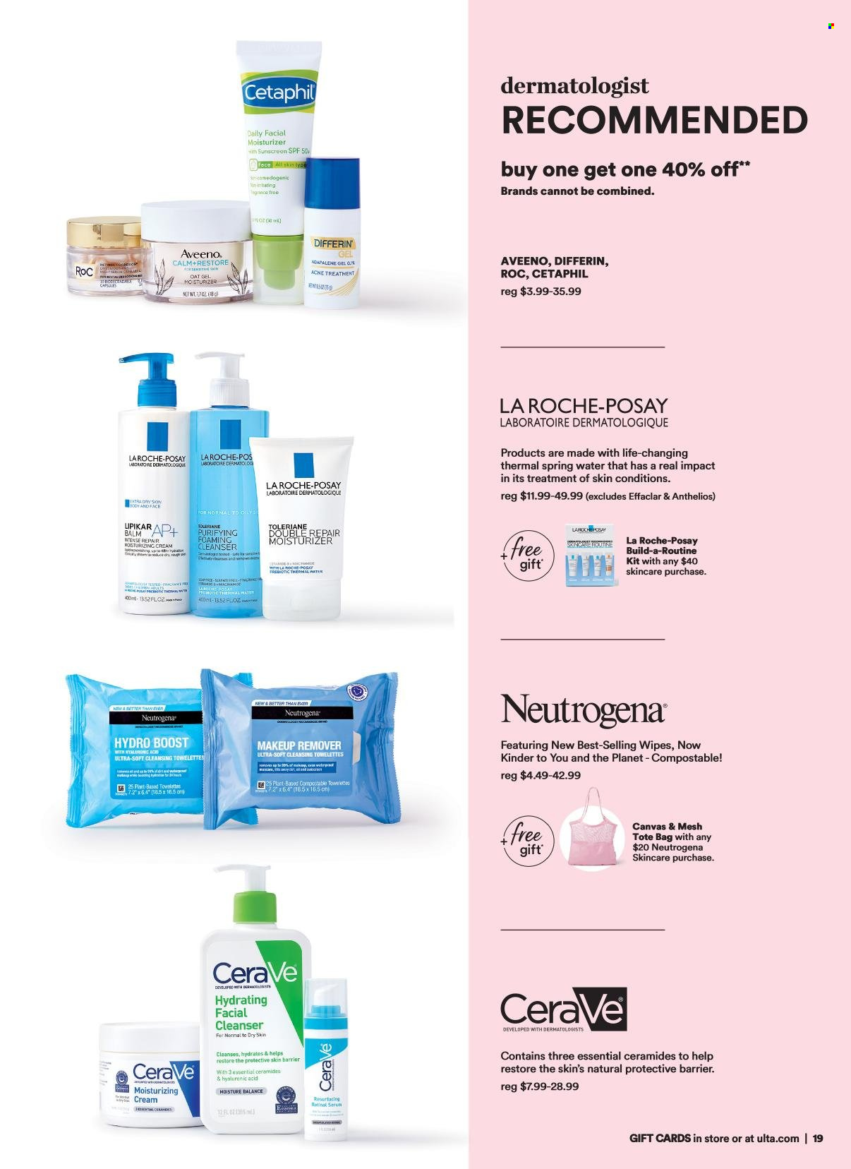 thumbnail - Ulta Beauty Flyer - 01/02/2022 - 01/22/2022 - Sales products - Aveeno, CeraVe, cleanser, La Roche-Posay, moisturizer, Neutrogena. Page 19.