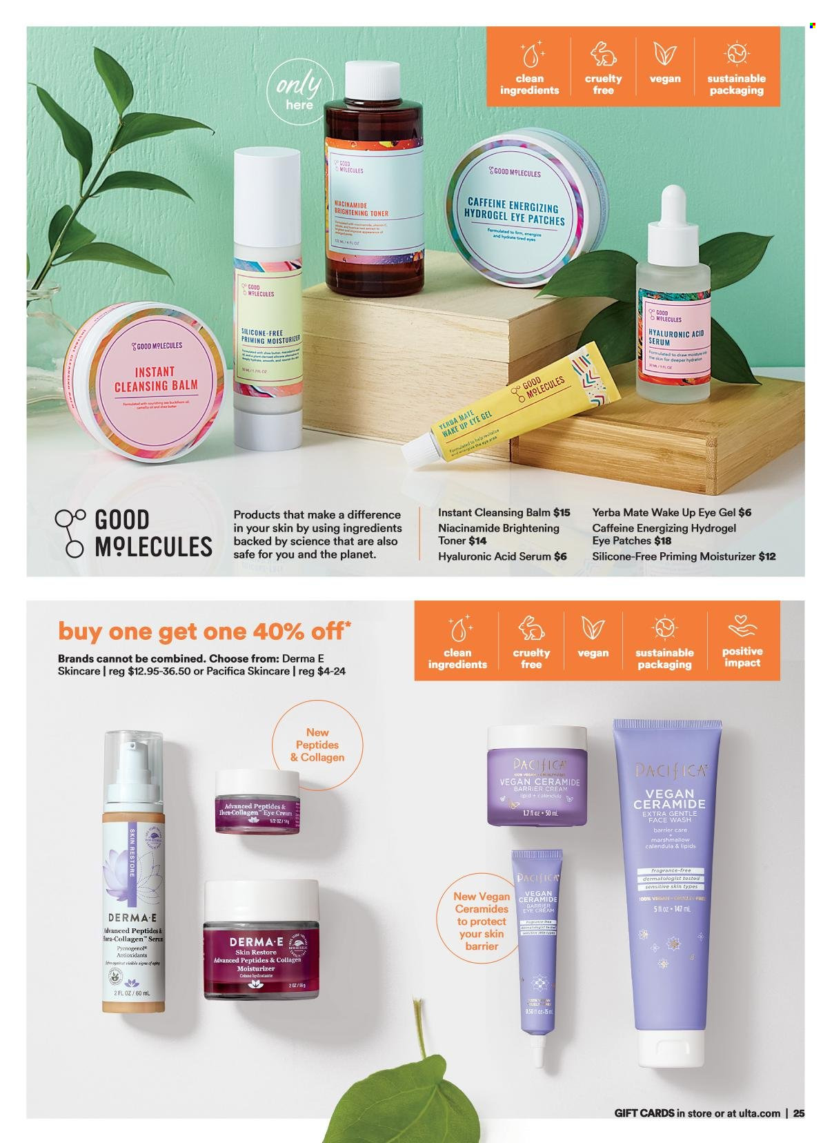 thumbnail - Ulta Beauty Flyer - 01/02/2022 - 01/22/2022 - Sales products - face gel, eye gel, moisturizer, serum, toner, eye cream, Niacinamide, face wash. Page 25.