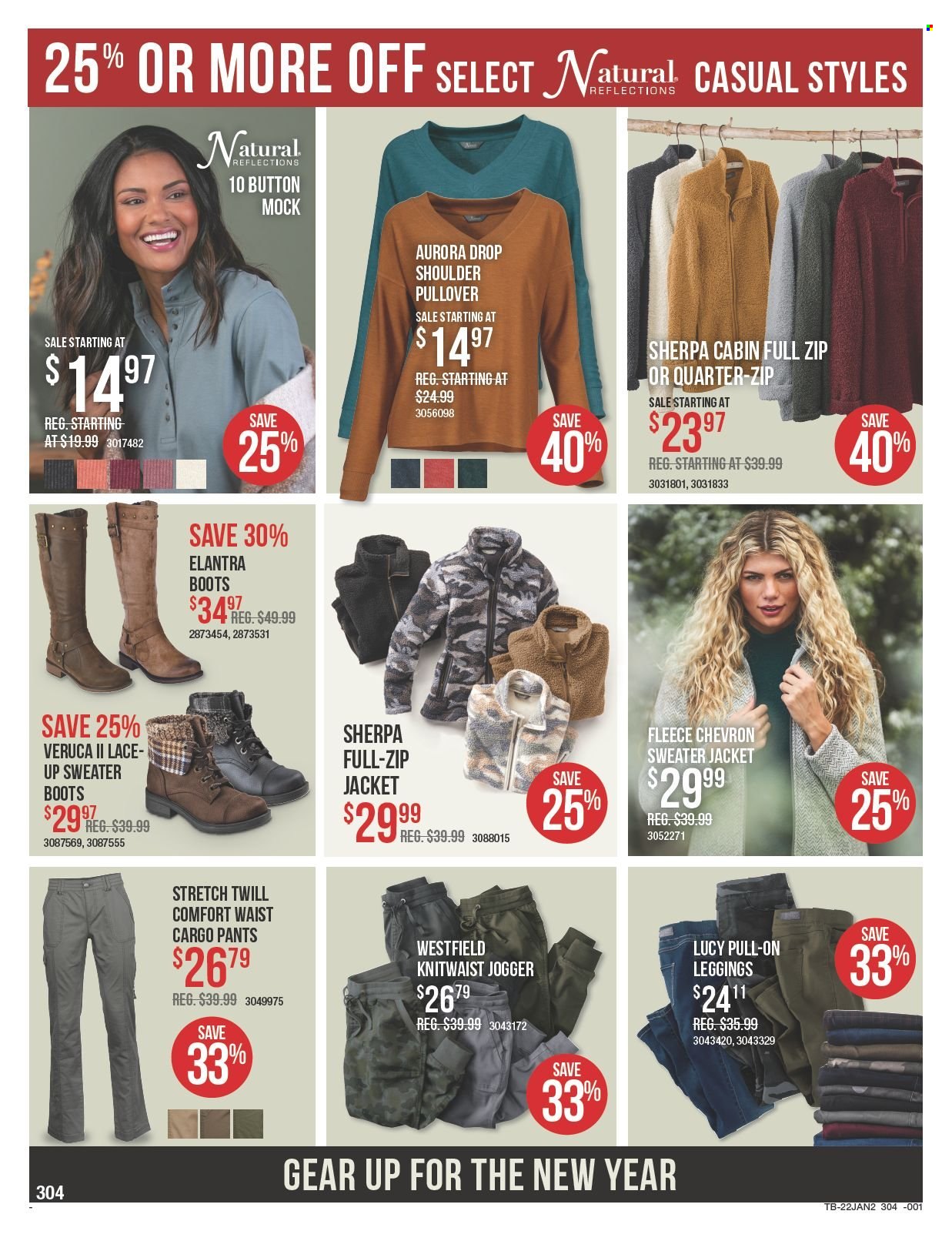 thumbnail - Cabela's Flyer - 01/06/2022 - 01/19/2022 - Sales products - boots, jacket, cargo pants, pants, sherpa, sweater, pullover, leggings. Page 4.