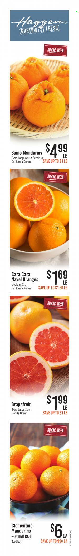 thumbnail - Haggen Flyer - 01/05/2022 - 01/18/2022 - Sales products - grapefruits, mandarines, oranges, bag, navel oranges. Page 6.