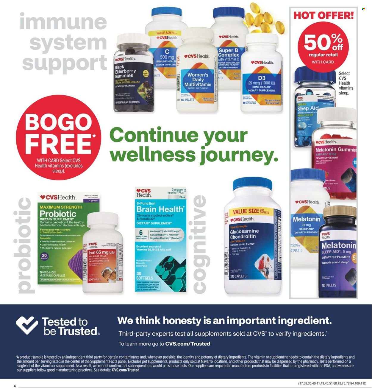 thumbnail - CVS Pharmacy Flyer - 01/09/2022 - 01/15/2022 - Sales products - glucosamine, multivitamin, vitamin D3, dietary supplement. Page 5.