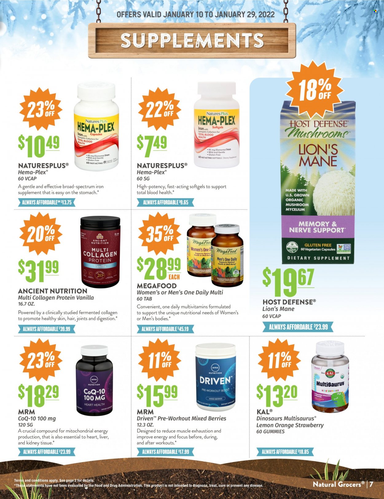 thumbnail - Natural Grocers Flyer - 01/10/2022 - 01/29/2022 - Sales products - oranges, multivitamin, one daily. Page 7.