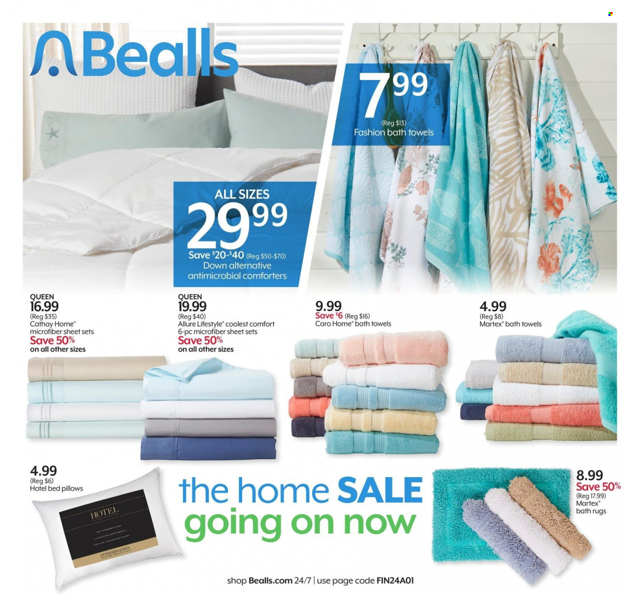 thumbnail - Bealls Florida Flyer - 01/12/2022 - 01/18/2022 - Sales products - comforter, pillow, bath mat, bath towel, towel. Page 1.