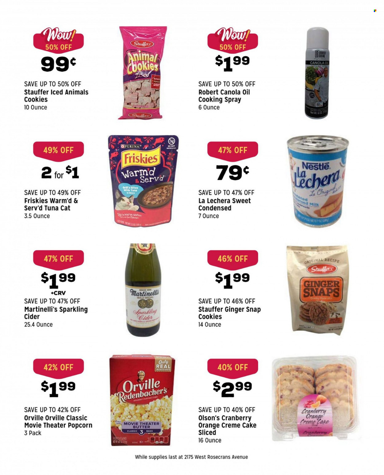 thumbnail - Grocery Outlet Flyer - 01/12/2022 - 01/18/2022 - Sales products - cake, cream pie, oranges, tuna, milk, butter, cookies, Nestlé, popcorn, canola oil, cooking spray, oil, sparkling cider, sparkling wine, cider. Page 4.