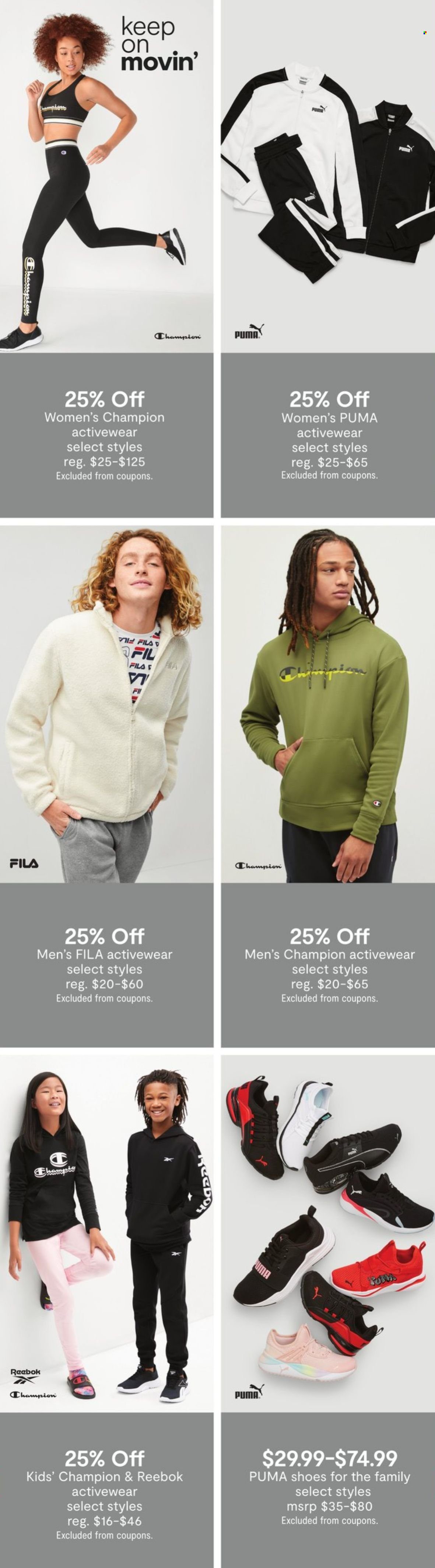 thumbnail - JCPenney Flyer - 01/13/2022 - 01/17/2022 - Sales products - Fila, Reebok, shoes, Puma. Page 2.